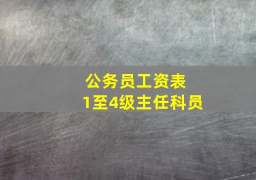 公务员工资表 1至4级主任科员